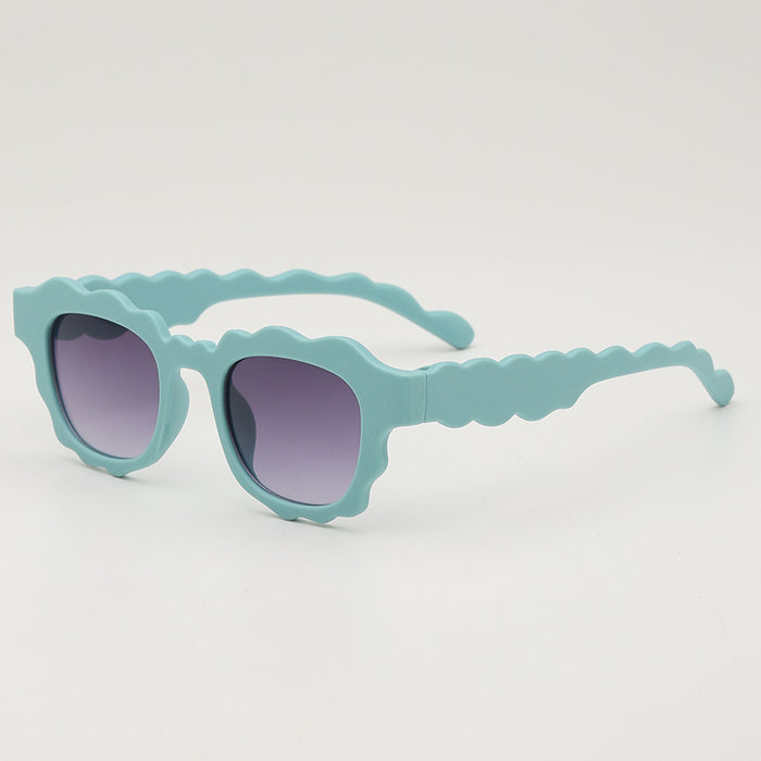 Wholesale Niche wave shaped children's sunglasses, personalized retro glasses, sunglasses