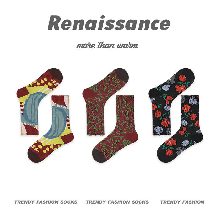 Wholesale Retro Style Cotton Middle Socks JDC-SK-Xinz006