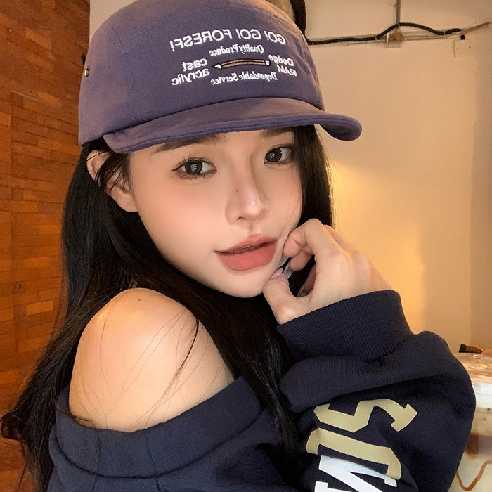 Wholesale Short eave embroidered duck tongue hat, casual and versatile baseball cap