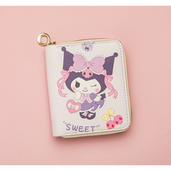 Wholesale Cute PU printed short zippered children' s wallet