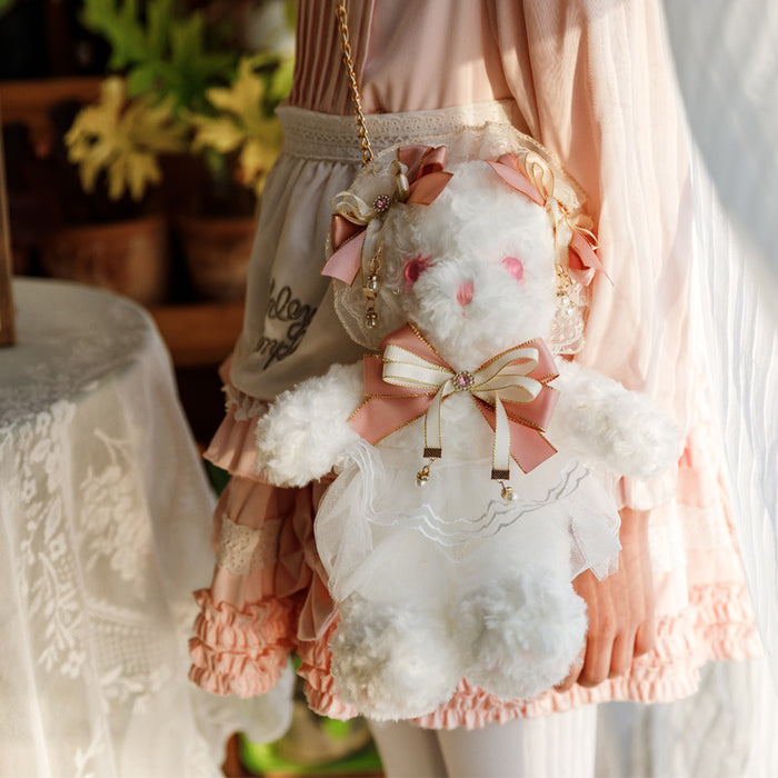 Wholesale Cute  plush toy Lolita hand-made bear bag