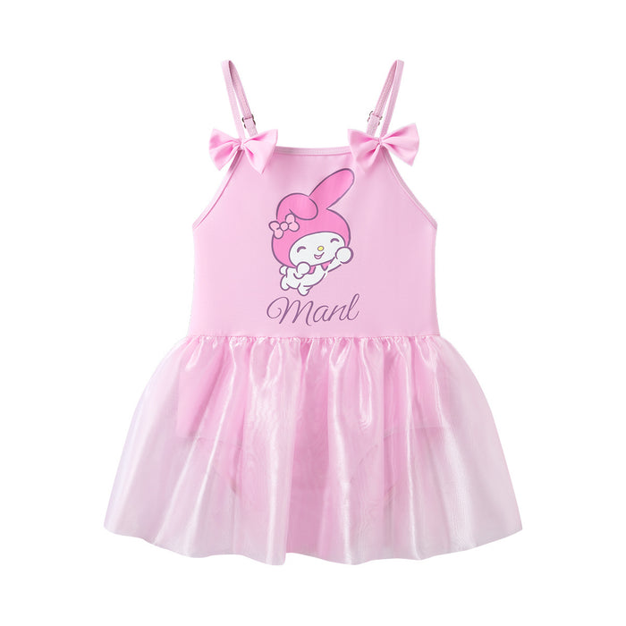 Wholesale Children's swimsuit, women's western-style one-piece, cute fluffy skirt, princess bow for children