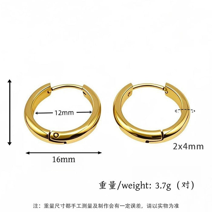 Wholesale Geometric earrings with ear loops, niche and high-end, non fading titanium steel earrings