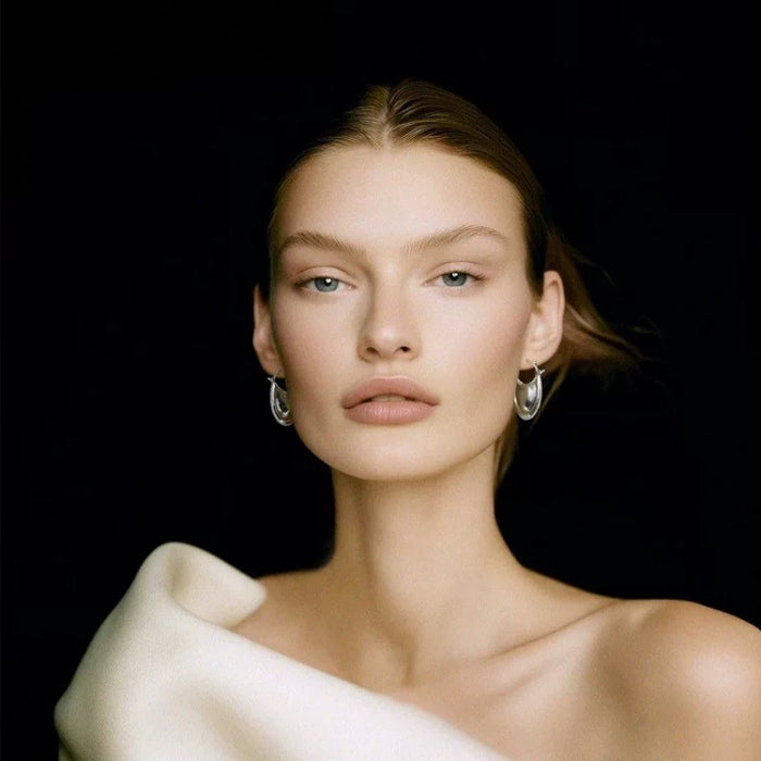 Wholesale Retro oval curved earrings, light luxury, niche fashion temperament, versatile earrings