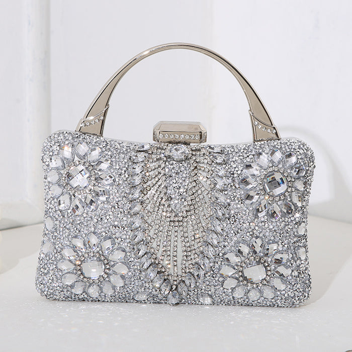 Wholesale Metal Hand-held Dinner Bag for Women with Diamond Inlay JDC-HB-MM002