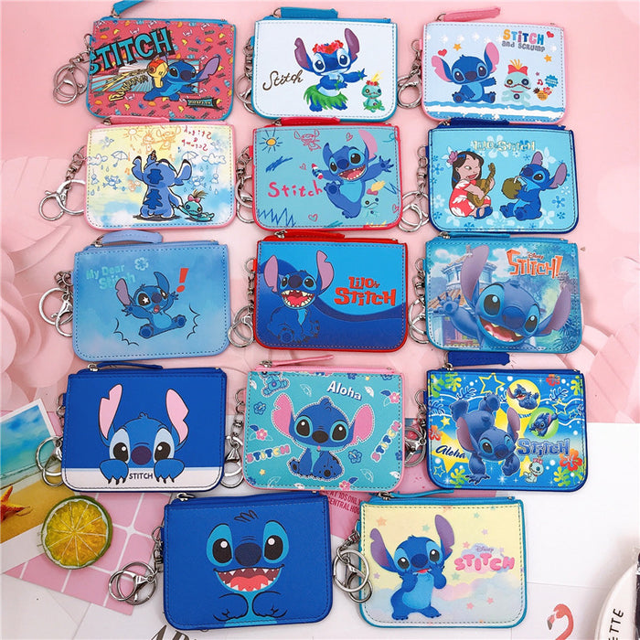 Wholesale PU Cartoon Printing with Key Chain Lanyard Card Holder Coin Purse JDC-WT-YaLL017