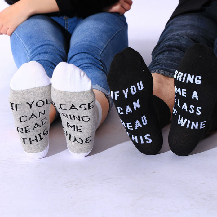 Wholesale Cotton IF YOU CAN READ THIS English Letters Knitted Mid-tube Socks JDC-SK-Shengh003