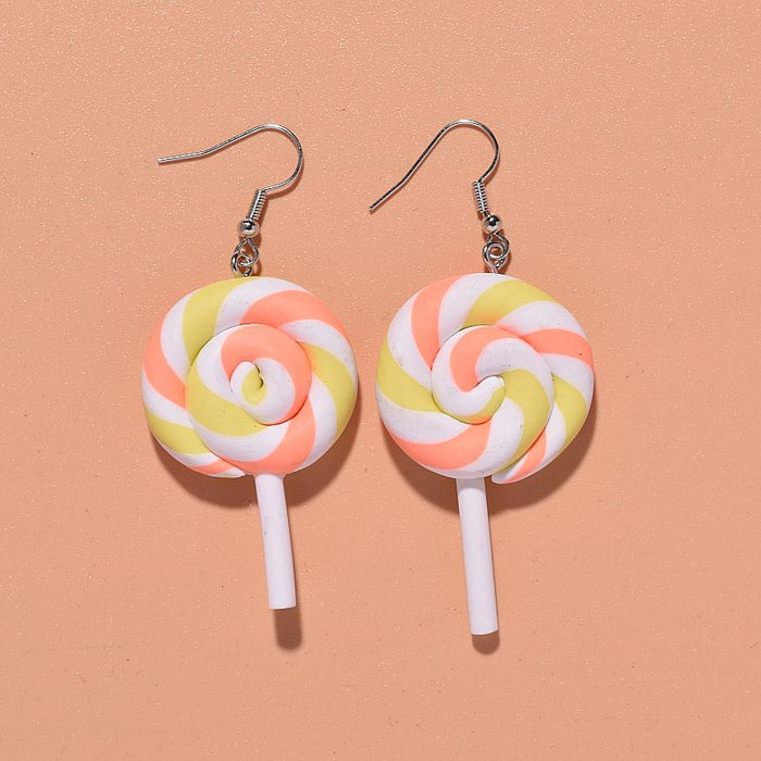 Wholesale Girly Colorful Lollipop Soft Clay Earrings JDC-ES-Xunt006