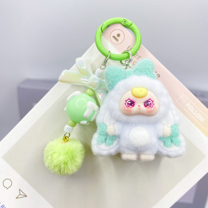 Wholesale Cute Cartoon 3D Flocked Doll Keychain