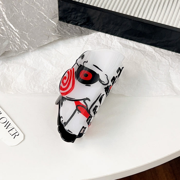 Wholesale New Cross-Border Hot-Selling  Hairpin Funny Ghost Face Hair Claw Ghost Face Horror Niche Design Holiday Dress Hair