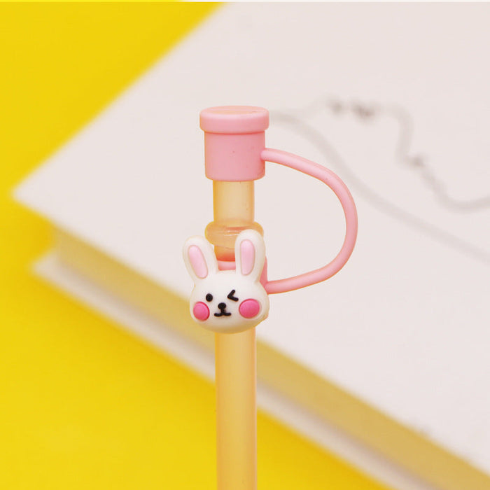 Wholesale 8MM Cute Doll Silicone Straw Cap JDC-SCR-MeiTeEr001