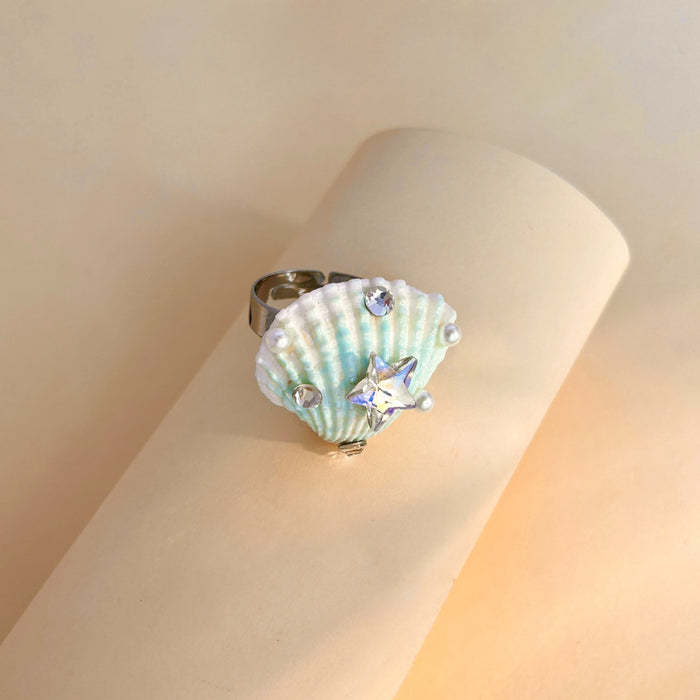 Wholesale Cute Shell Conch Star Ring for Women, niche design, index finger ring, new personalized and versatile bracelet