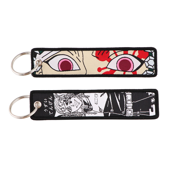Wholesale Cartoon woven keychain lanyard  access control  ornaments fabric keychain