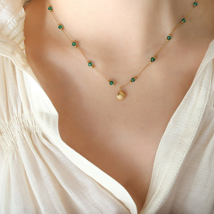 Wholesale Versatile trendy pendant necklace made of stainless steel with gold plating