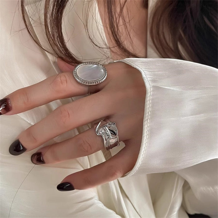 Wholesale Natural White Fritillaria Ring Women's  Food Finger Ring