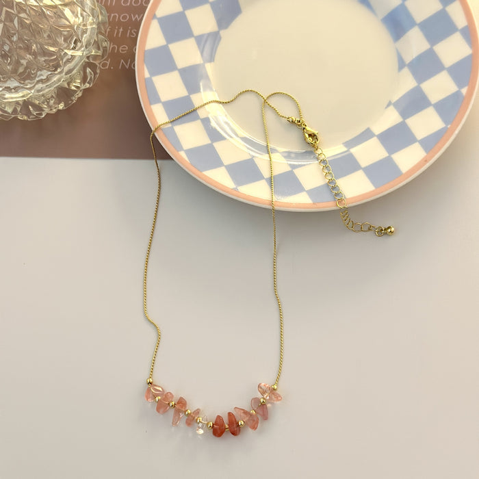 Wholesale Colorful bead necklace, light luxury, niche, high-end, neckchain, summer small fresh necklace