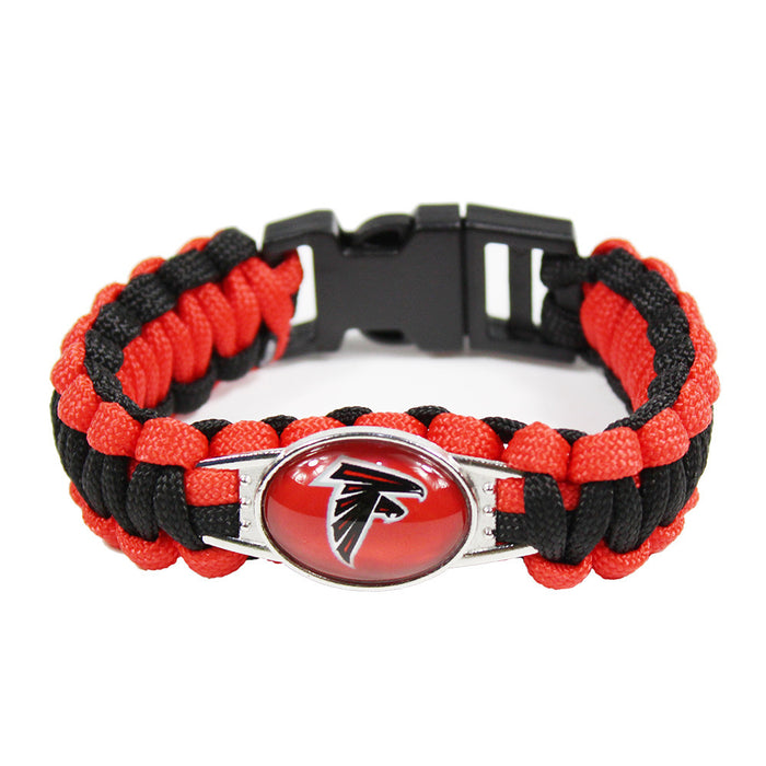 Wholesale  Football Team Woven Bracelet Outdoor Lifesaving Bracelet