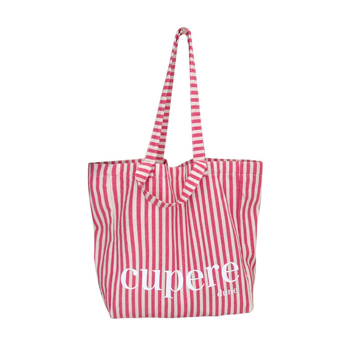 Wholesale Large capacity striped canvas backpack, casual open letter single shoulder canvas bag