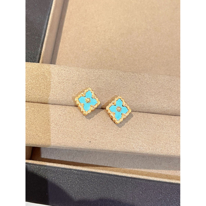 Wholesale Women's Color Four-Leaf Clover Necklace Earrings Bracelet set