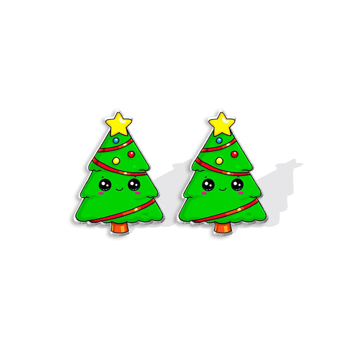 Pendientes al por mayor Galletas de árbol de Navidad JDC-ES-XiANGL081