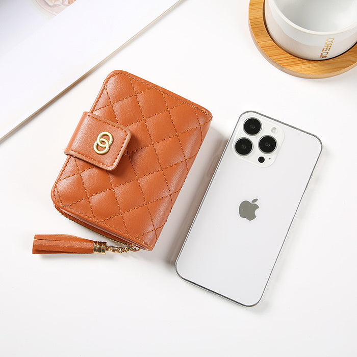 Wholesale ladies short wallet women zipper wallet Korean version of large capacity