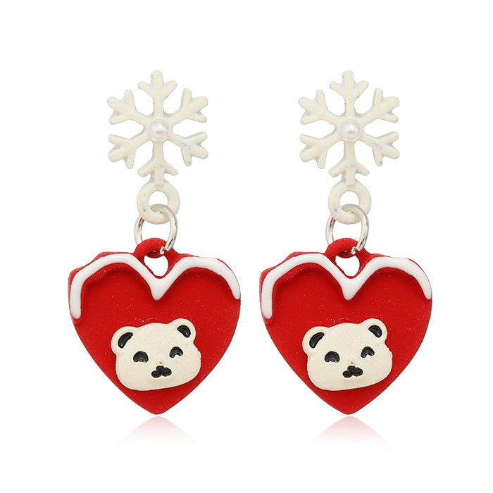 Wholesale Earrings Alloy Enamel Christmas Tree Santa Claus Bells MOQ≥2 JDC-ES-ZL024