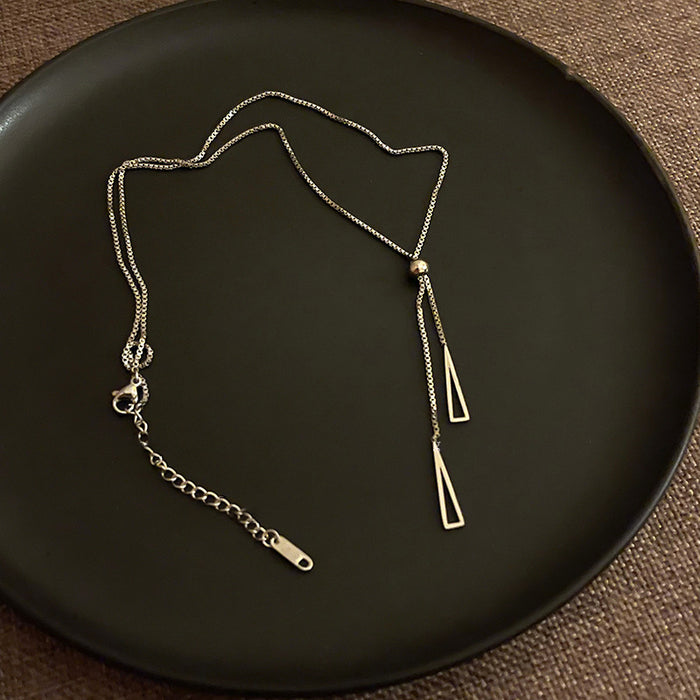 Wholesale Geometric Titanium Steel Simple Necklace Clavicle Chain Woolen Chain All-match Necklace for Women