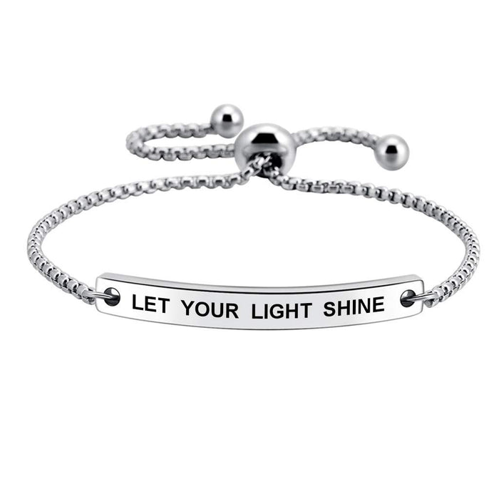 Wholesale Stainless steel bracelet with holiday lettering adjustable gift chain bracelet