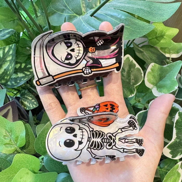 Wholesale  pumpkin skull ghost claw clip black and white ghost ponytail clip dark ponytail clip party headdress