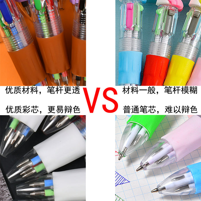 Wholesale Random Mini Four-Color Ballpoint Pen Cute Cartoon  Gift Color Pen Primary School Student Gel Pen
