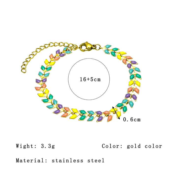 Wholesale Original New Product 6mm Double sided Drip Oil Aircraft Bracelet Vacuum Plated Stainless Steel Bracelet