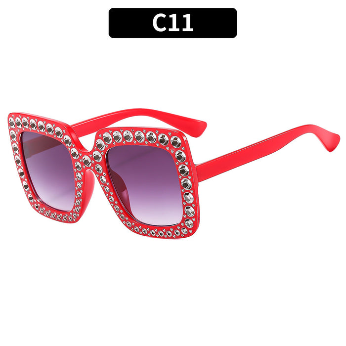 Wholesale Square Rhinestone Disco Sunglasses