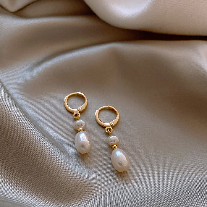 Wholesale  freshwater shaped pearl ear buckle women's  freshwater pearl earrings ear jewelry