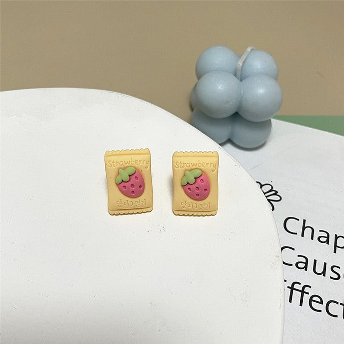Wholesale Resin Earrings Simple Cartoon Candy Shape (S) JDC-ES-shier006