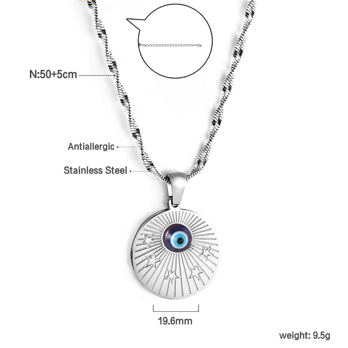 Wholesale Retro Necklace Metallic Geometric Square Pendant Collarbone Chain Necklace