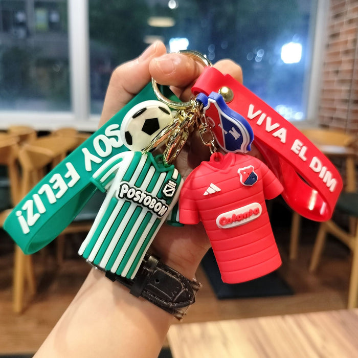 Wholesale  cartoon football player jersey key chain pendant bag car key chain accessories