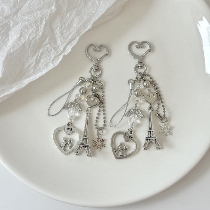 Wholesale Peach Heart Keychain Women's Exquisite Love Key Pendant  Bag Hanging Accessories