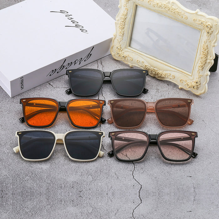 Wholesale Sunscreen ink women's high-end feel large square round face polarized sunglasses driving glasses