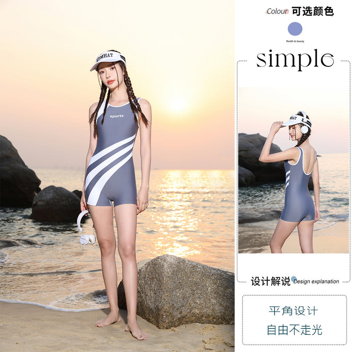 Wholesale One-piece swimsuit, flat angle slim fit, professional sports training, competitive conservative women's swimming suit