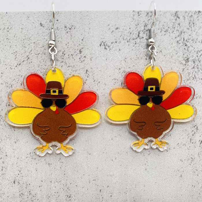 Wholesale Thanksgiving Turkey Acrylic Earrings JDC-ES-Chengy035