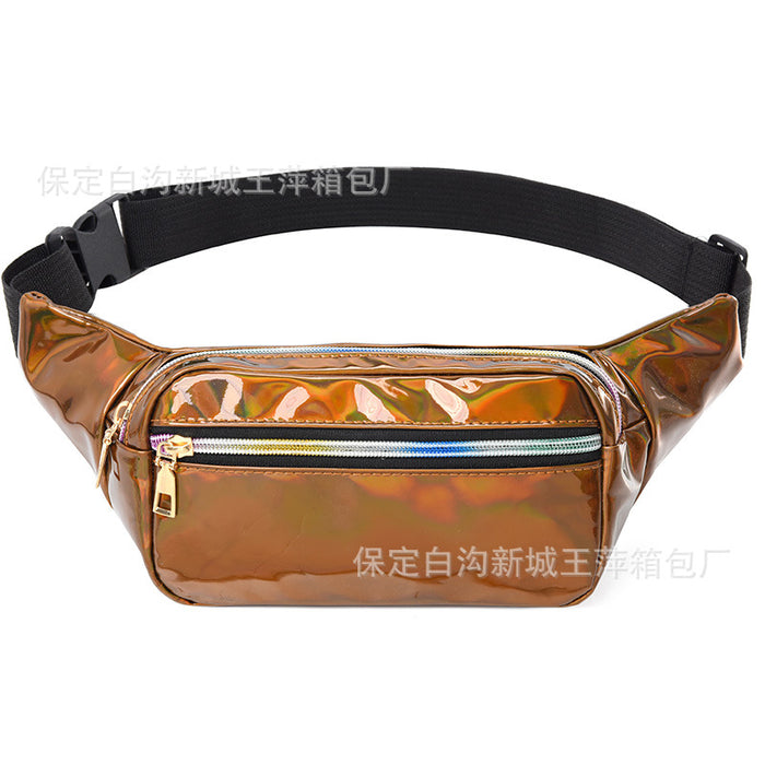 Wholesale Laser Bright Face Waist Bag Mobile Phone Storage Fashion Crossbody Chest Bag Running Casual Outdoor Sports Bag