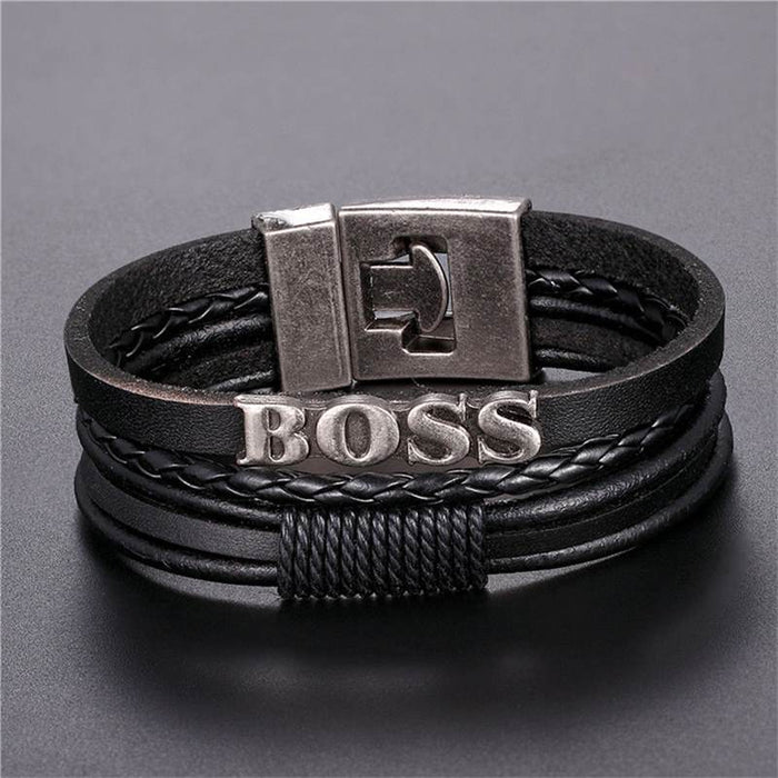 Wholesale Multi-layer Leather Men's Bracelet JDC-BT-FengH001