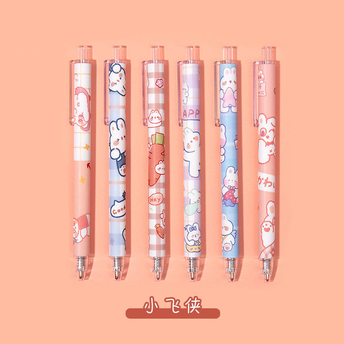 Wholesale Student cartoon press gel pen  cute wind 0. 5 press black sign pen student