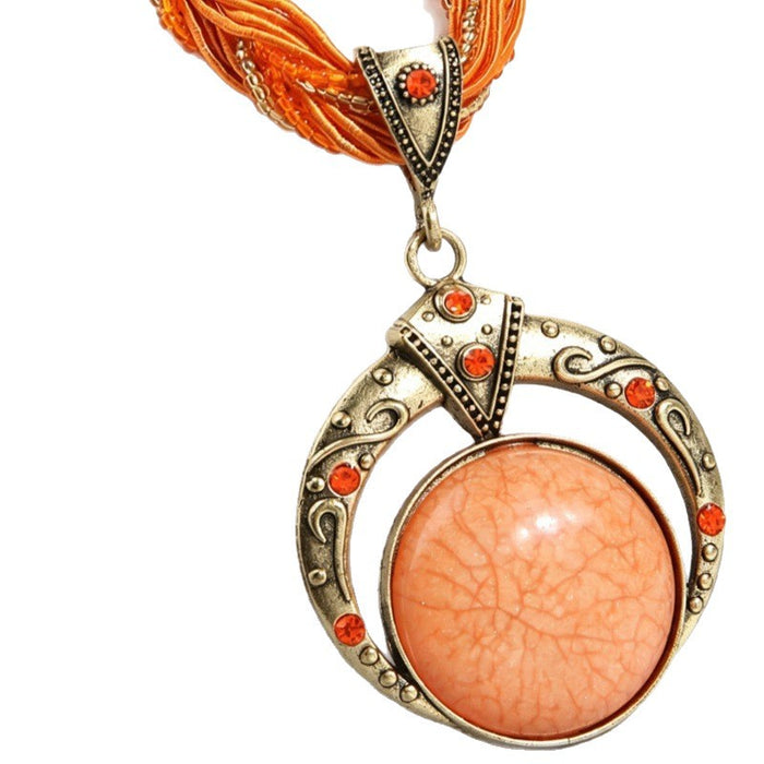 Wholesale Resin Boho Geometric Handmade Necklace MOQ≥2