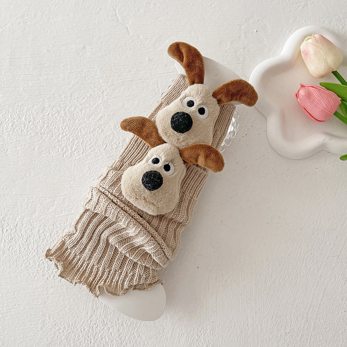 Wholesale Socks Autumn and Winter Cute Cartoon Animal Doll Knitted Warm Lace Pile Socks Baby Girl' s Trendy Leg Cover