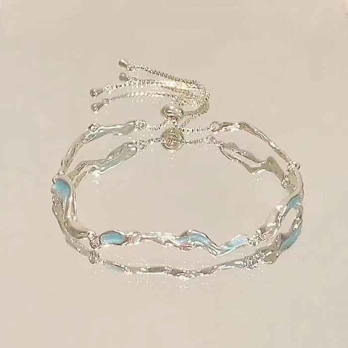 Wholesale Blue wave bracelet with zircon stones