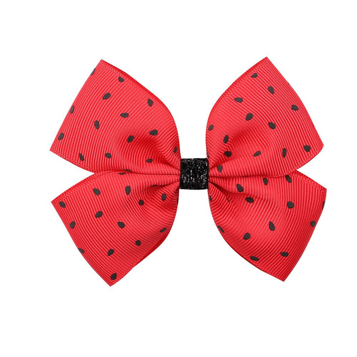 Wholesale Polyester Fruit Print Fabric Bow Hair Clip Set JDC-HC-Xiane019