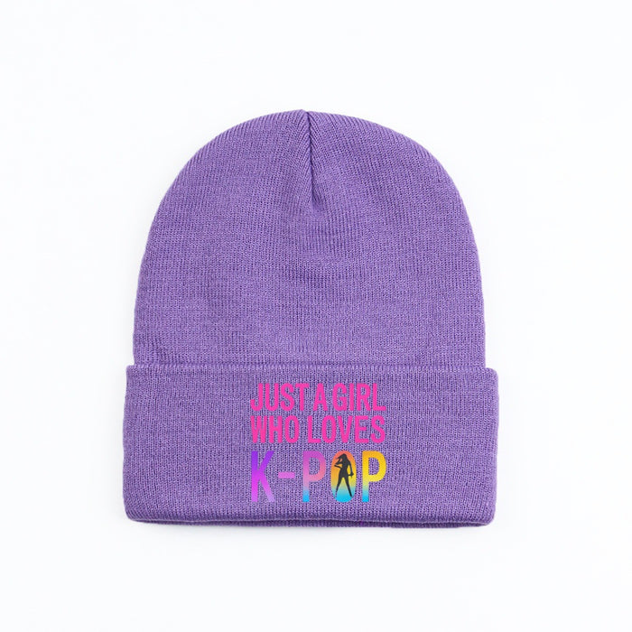 Wholesale Kpop style cartoon knitted hat beanie outdoor warm hat