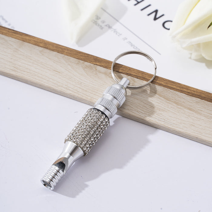 Wholesale Aluminum Alloy Diamond Whistle Keychain JDC-KC-ZhiYa008