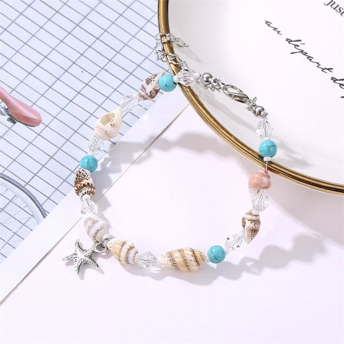 Wholesale Bohemian Sea Star Shell Beaded Bracelet Summer Beach Vacation Jewelry Accessory
